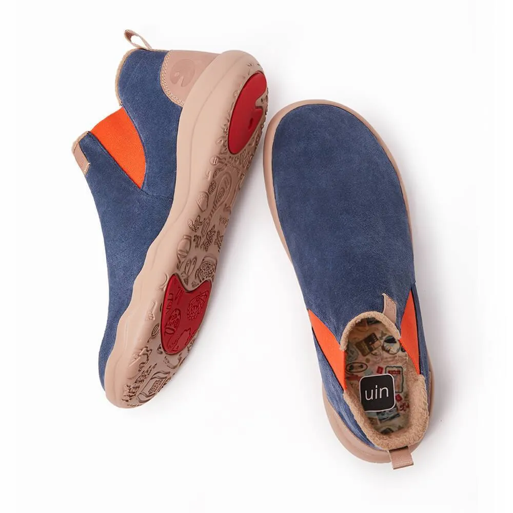 Granada Deep Blue Cow Suede Boots Men