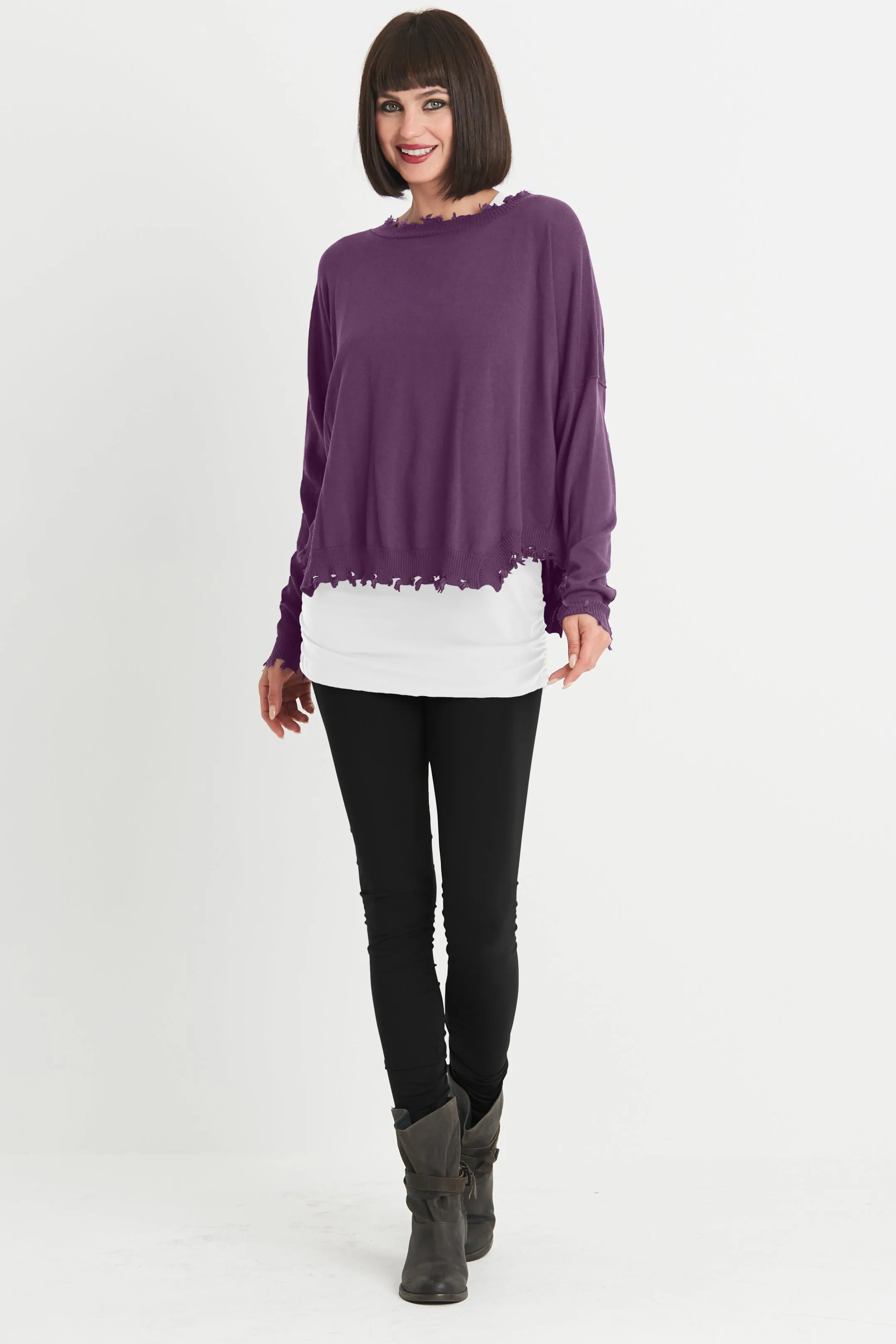 Pima Cotton Shabby Chic Crewneck Sweater